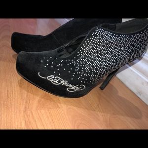 Size 10 Ed hardy black heels